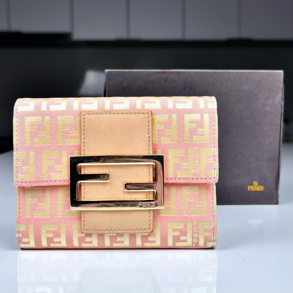 Fendi Handbags - RESERVED Fendi Compact Pink Wallet With Box